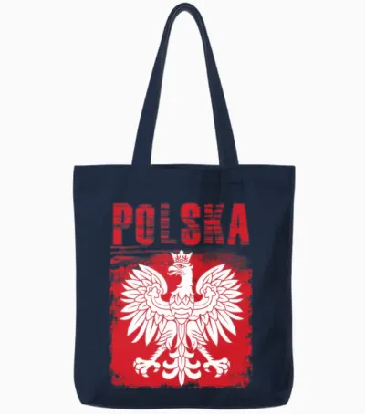 Emblem of Poland Tote Bags - Navy