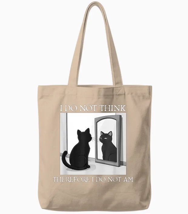 Philosophie Du Chat « I Do Not Think Therefore I Do Not Am Funny » Tote Bags in Natural