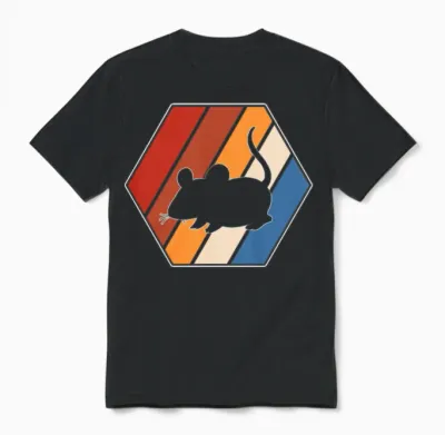 Mouse Retro Unisex T-Shirt - Black