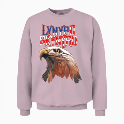 Lynyrd Skynyrd Americana Eagle Free Bird Retro Rock Us-Flagge Unisex Sweatshirt - Light Pink
