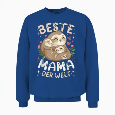 Beste Mama Der Welt Faultiere Mutter & 2 Kinder, Muttertag Unisex Sweatshirt - Royal