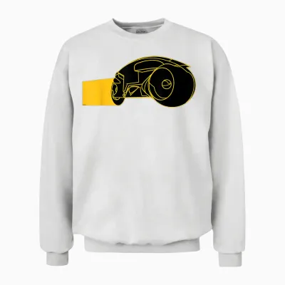 Disney Tron Original 1982 Movie Game Grid Light Cycle Unisex Sweatshirt - White