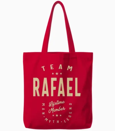 Rafael Funny Team Name Rafael T-Shirt, Black, S Tote Bags - Red