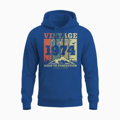 Vintage '74 Birthday Gift Unisex Hoodie - Royal