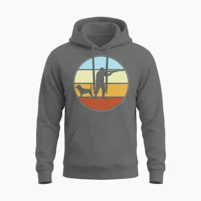 Hunting Retro Unisex Hoodie - Graphite Heather