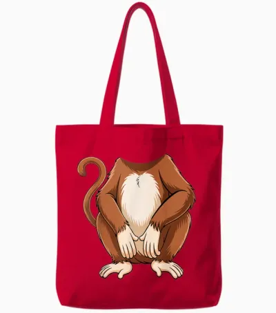 Affen-Shirt Für Erwachsene, Kinder, Herren, Damen, Braunes Affenkostüm Tote Bags - Red