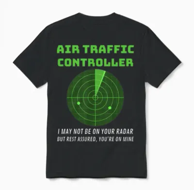 Air Traffic Controller Control Tower Atc Job Gift Unisex T-Shirt - Black