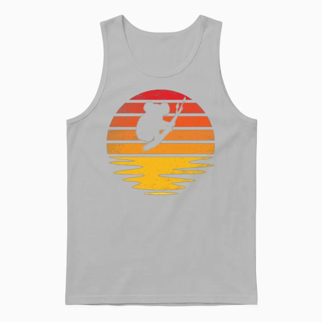 Koala Bear Retro Wildlife Gift Unisex Tank Top in Ash