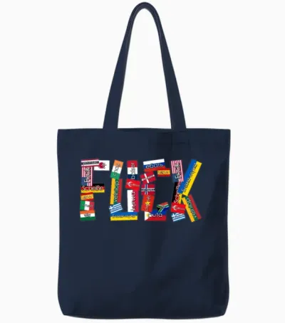 Grumpy International Curse Words Tote Bags - Navy