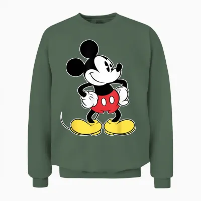 Disney - Classic Mickey Mouse Unisex Sweatshirt - Military Green