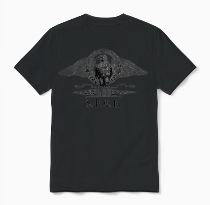 Roman Eagle with Spqr Wildlife Unisex T-Shirt in Black