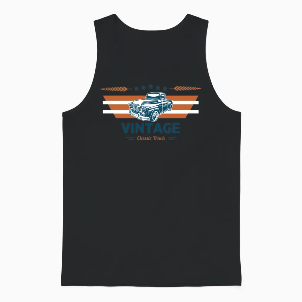 Vintage Classic Truck Community Unisex Tank Top in Black