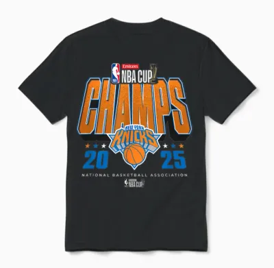 Nba Official Emirates Cup 2025 Champs New York Knicks Unisex T-Shirt - Black