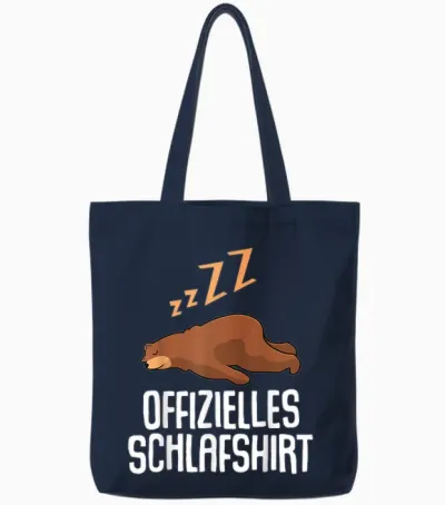 Offizielles Schlafshirt Herren Bär Bären Lustig Geschenk Fun Tote Bags - Navy