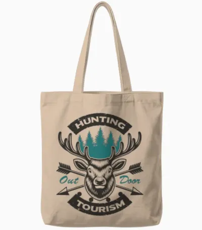 T-Shirt-Gift-Tee-'deer Hunting Out Door Tourism' Tote Bags - Natural