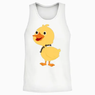 Funny Duck Unisex Tank Top - White