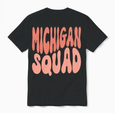 Michigan Squad Cute Retro Unisex T-Shirt - Black