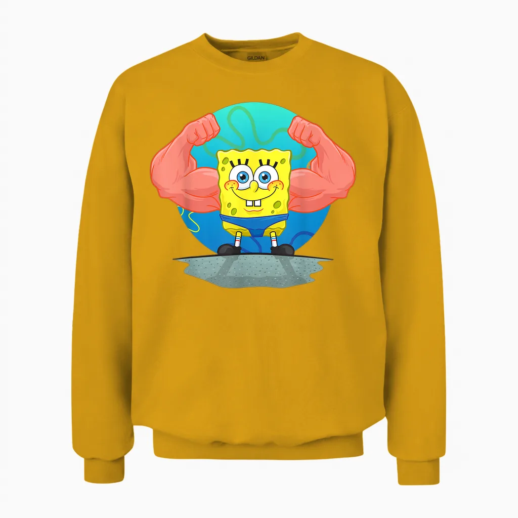 Mademark X Spongebob Squarepants - Spongebob Musclebob Buffpants Unisex Sweatshirt in Gold