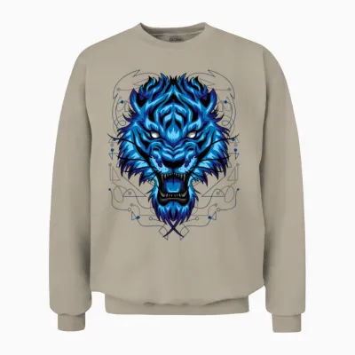 Tiger Head Retro Unisex Sweatshirt - Sand