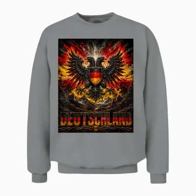 Deutschland T-Shirt Trikot Deutsche Flagge Germany Unisex Sweatshirt - Sport Grey