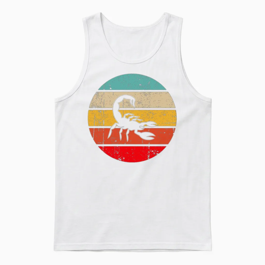 Scorpio Retro Unisex Tank Top in White