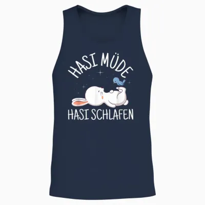 Hasi Tired Hasi Sleeping Bunny Sleepwear Sleep T-Shirt, Black Unisex Tank Top - Navy