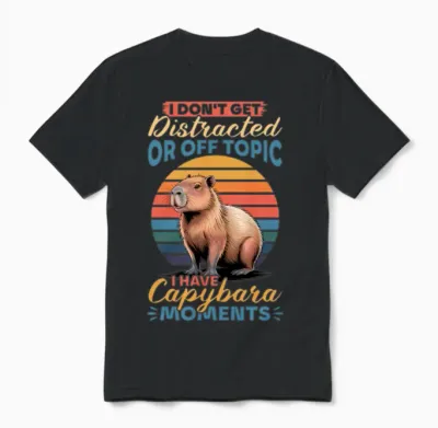 Funny Capybara Unisex T-Shirt - Black