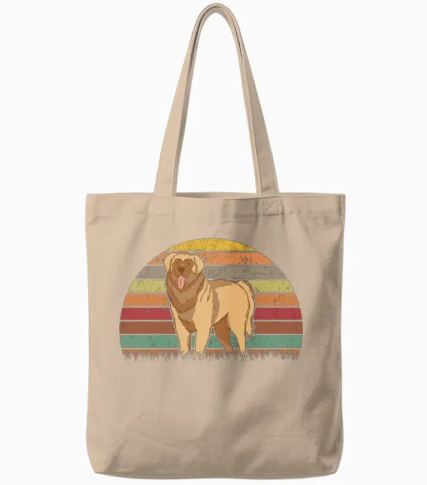 Leonberger Retro Tote Bags in Natural