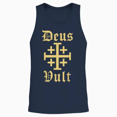 Deus Vult (jerusalem-Kreuz) – Templer – Königreich Jerusalem Unisex Tank Top - Navy