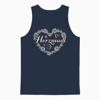 Trachten T-Shirt Damen Trachtenshirt Tracht Outfit Dirndl Unisex Tank Top - Navy
