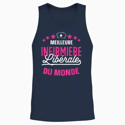 World's Best Liberal Nurse. Gift Nurse T-Shirt, Black, S Unisex Tank Top - Navy