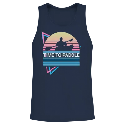 Kayak Kayaking Retro Unisex Tank Top - Navy