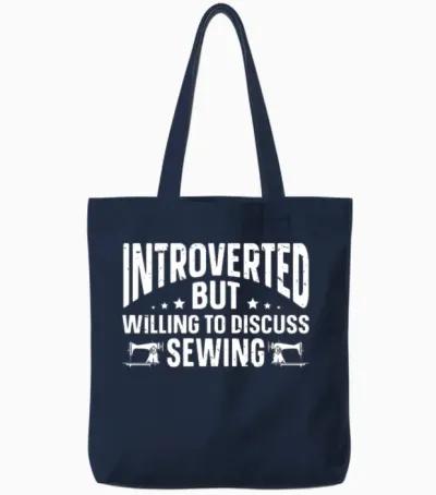 Funny Introvert Gifts Tote Bags - Navy