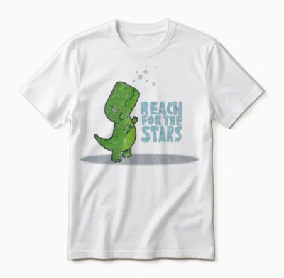 Reach for the Stars Dino Unisex T-Shirt - White