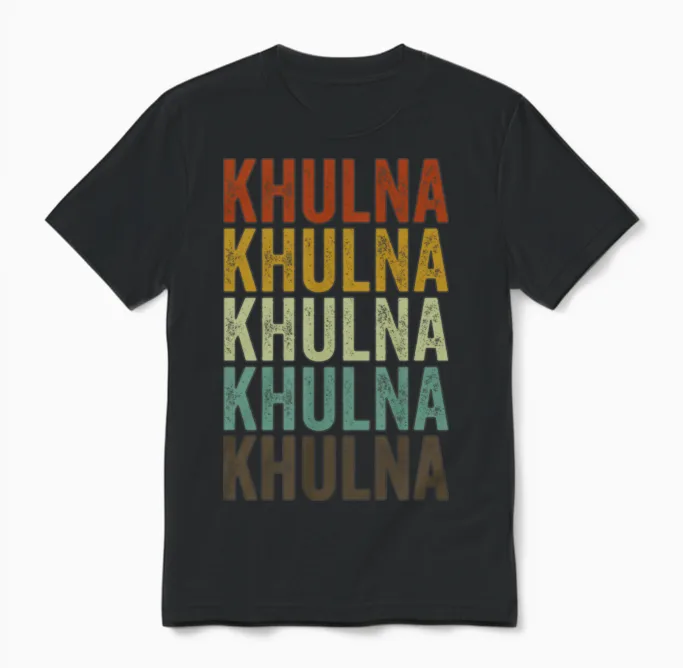 Khulna Bangladesh Retro Vintage Unisex T-Shirt - Black