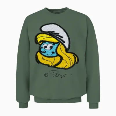 Smurfs Design with Smurfette Unisex Sweatshirt - Military Green