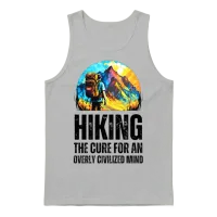 Hiking: the Cure for an Overly Civilized Mind Unisex Tank Top - Ash – 1