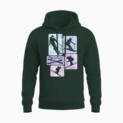 Ski Skiing Skier Girl's Unisex Hoodie - Forest