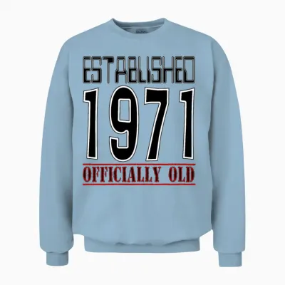 1971 Official Old Black Unisex Sweatshirt - Light Blue
