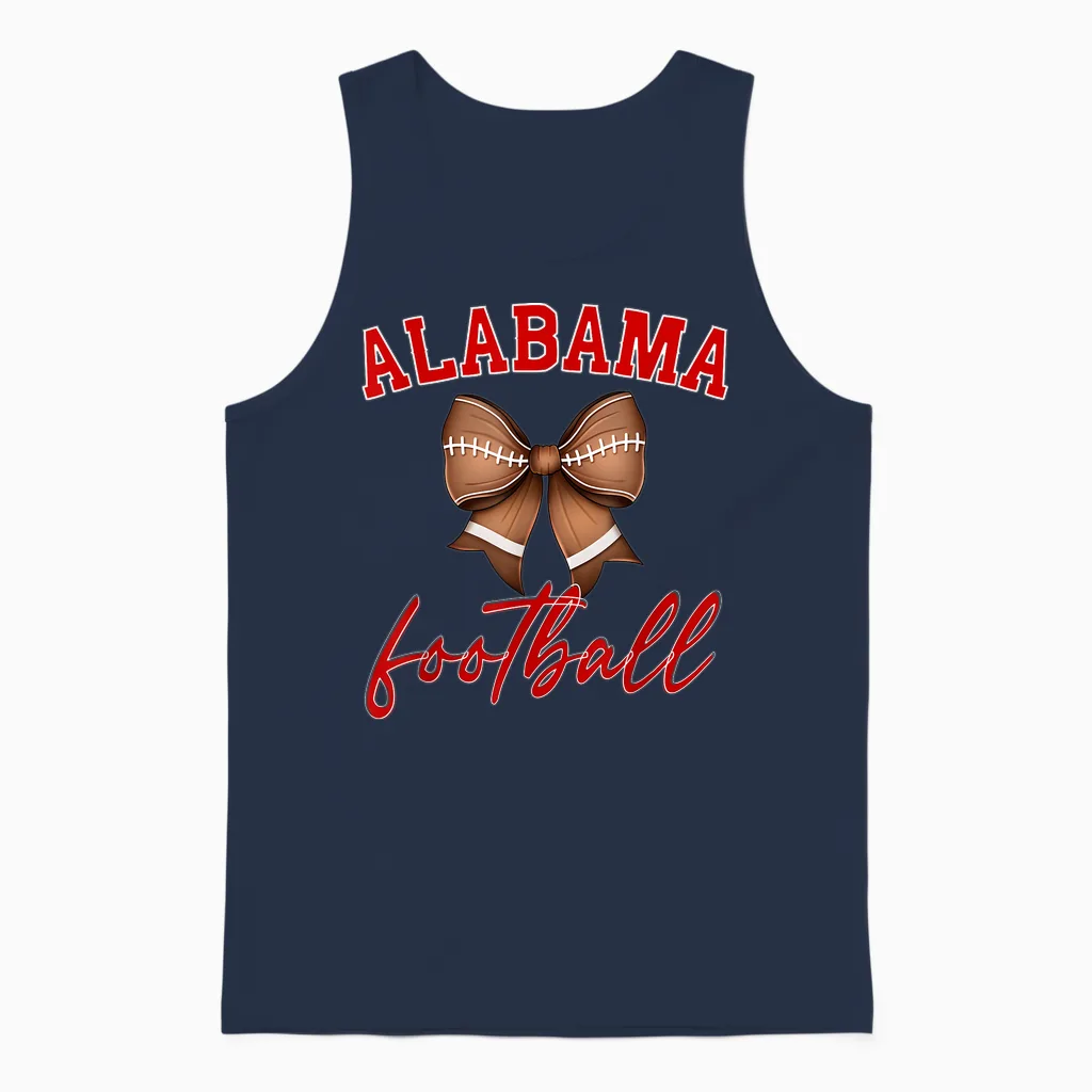 Alabama Football Pretty Coquette Style Bow Unisex Tank Top in Navy
