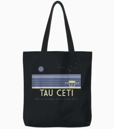 Project Hail Mary, Tau Ceti Tote Bags - Black