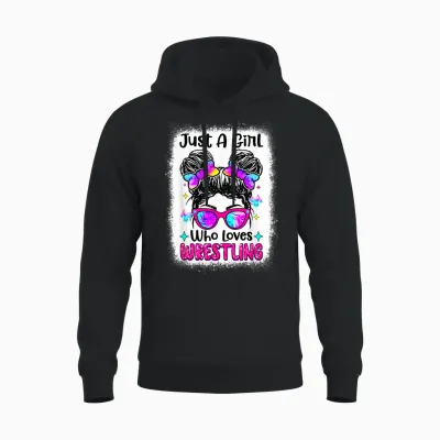 Just a Girl Who Loves Wrestling - Wrestler Girl & Women Unisex Hoodie - Black