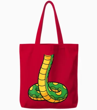 Snake Shirt Adult Men Women Children Green Body Snake Costume Tote Bags - Red