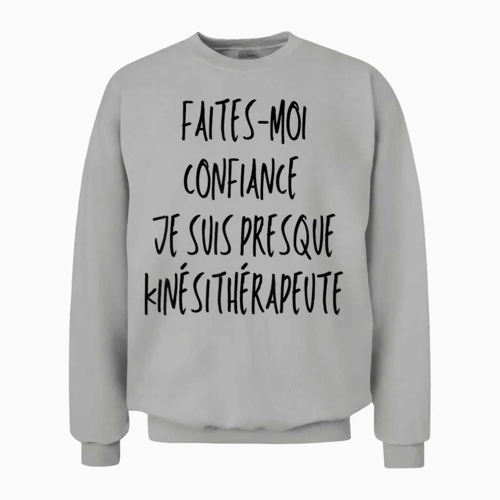 Future Kiné Humor Massage Physiotherapy Super Kinesitherapy Student T-Shirt, White, S Unisex Sweatshirt in Ash