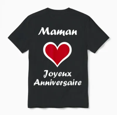 Cute Little Kid Love Happy Birthday Mom T-Shirt, Black, S Unisex T-Shirt - Black