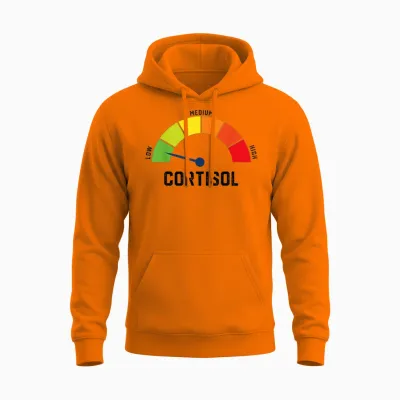 Low Cortisol V Meme Unisex Hoodie - Safety Orange