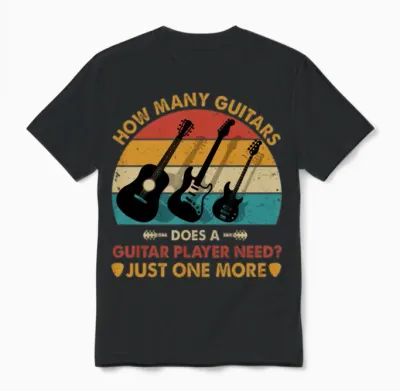 Funny Guitarist Unisex T-Shirt - Black