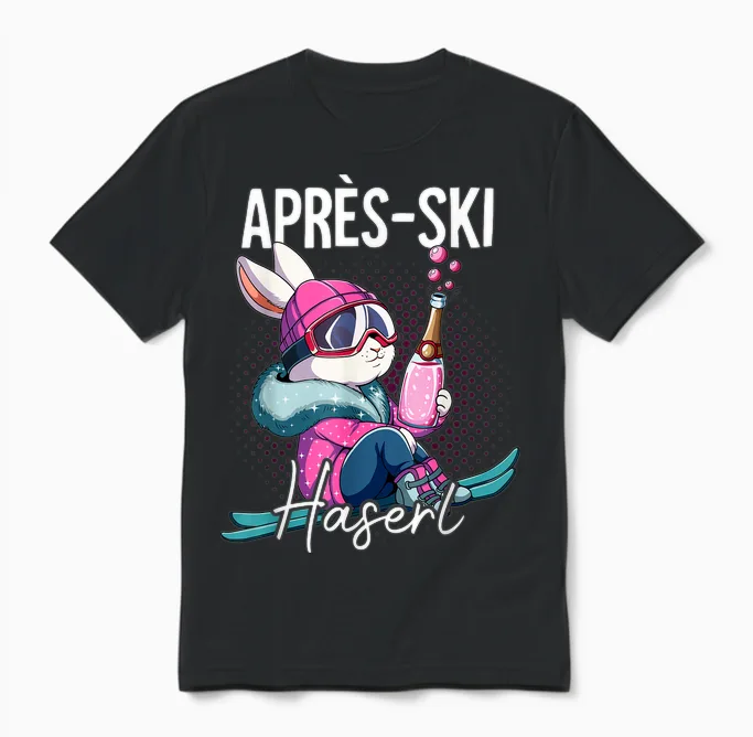 Apres Ski Haserl T-Shirt, Black Unisex T-Shirt in Black