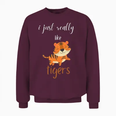 Funny Tiger Unisex Sweatshirt - Maroon