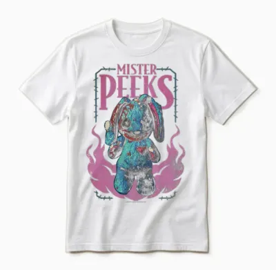 Call of Duty Mister Peeks Zombie Bunny Flames Video Game Unisex T-Shirt - White